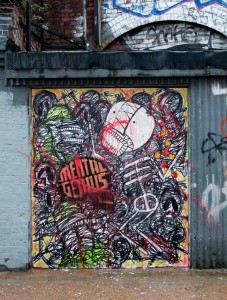 London, Shoreditch,street art,Nathan Bowen,Skeleton Cardboard,collaboration