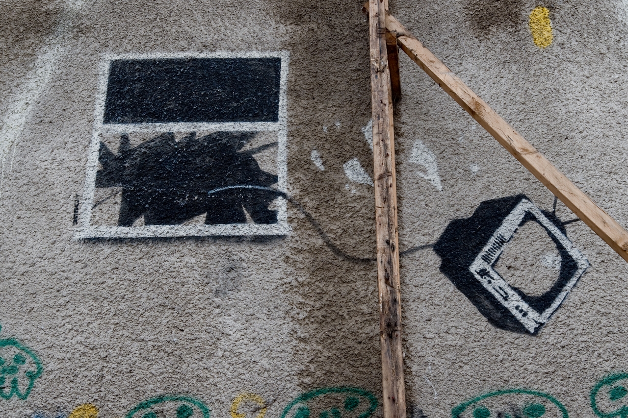 Banksy, rat, stencil, tv, Foundry, Shoreditch, London, art otel, art hotel, street art, street art tour