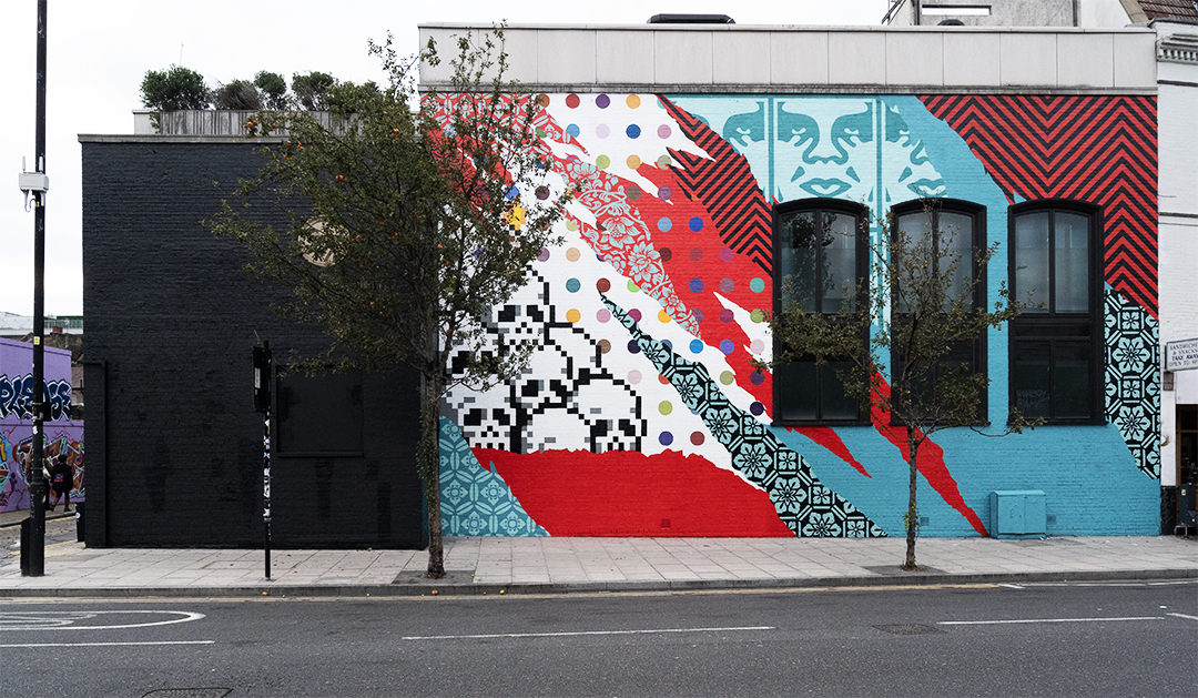 Shepard Fairey, Space Invader, Damien Hirst collab